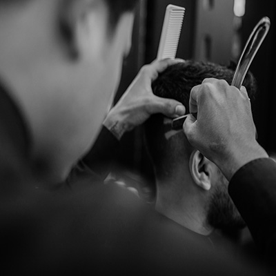 coupe de cheveux n/b